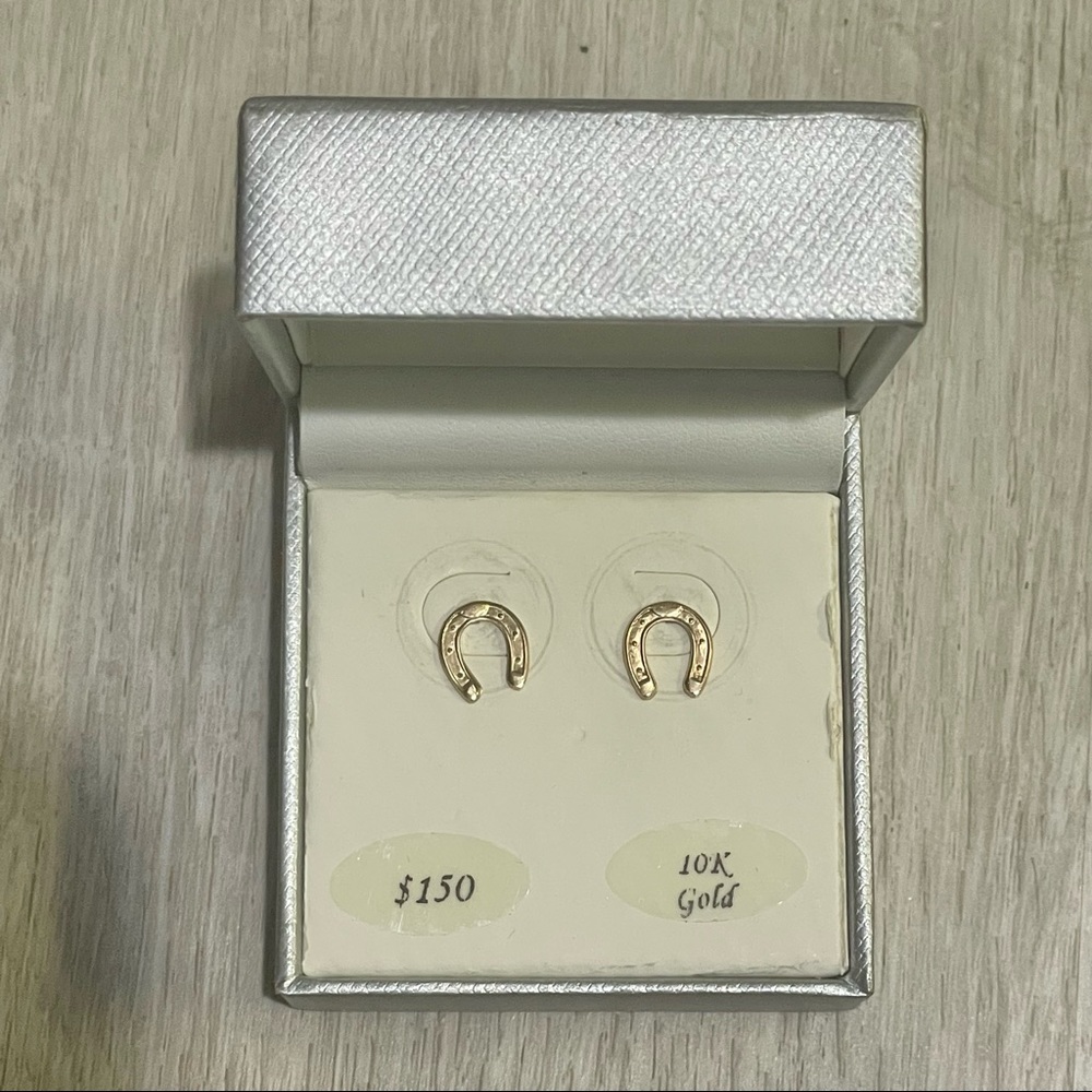 10k Gold Lucky Horseshoe Earrings